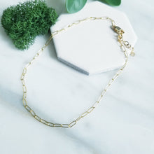 Load image into Gallery viewer, 14K Gold Filled Anklet Paper Clip Chain