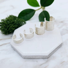 Load image into Gallery viewer, Silk Textured Sterling Silver Ear Cuff- 4 widths