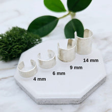 Load image into Gallery viewer, Silk Textured Sterling Silver Ear Cuff- 4 widths