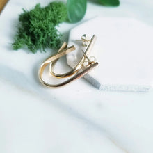 Load image into Gallery viewer, Sleek U Shape Gold Fill Post Hoops