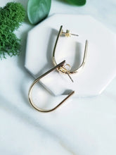 Load image into Gallery viewer, Sleek U Shape Gold Fill Post Hoops