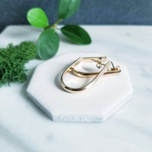 Load image into Gallery viewer, Sleek U Shape Gold Fill Post Hoops