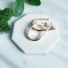 Load image into Gallery viewer, Sleek U Shape Gold Fill Post Hoops