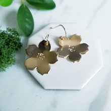 Load image into Gallery viewer, Bronze and GF Ear Wires Sakura Flower Earrings
