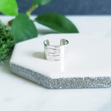 Load image into Gallery viewer, Basket Weave 6mm Wide Sterling Silver Ear Cuff