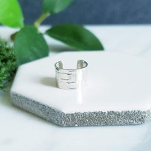 Load image into Gallery viewer, Basket Weave 6mm Wide Sterling Silver Ear Cuff