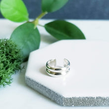 Load image into Gallery viewer, Sterling Silver Ear Cuff - Double Half Round