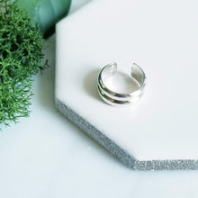 Load image into Gallery viewer, Sterling Silver Ear Cuff - Double Half Round