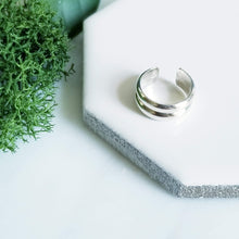 Load image into Gallery viewer, Sterling Silver Ear Cuff - Double Half Round