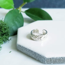 Load image into Gallery viewer, Sterling Silver Ear Cuff - Snake Skin Textured Silver