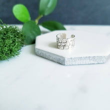 Load image into Gallery viewer, Dragon Scales 6mm Wide Sterling Silver Ear Cuff