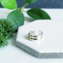 Load image into Gallery viewer, Sterling Silver Ear Cuff - Double Half Round