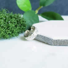 Load image into Gallery viewer, Sterling Silver Ear Cuff - Snake Skin Textured Silver