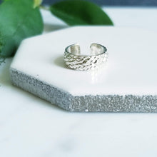 Load image into Gallery viewer, Sterling Silver Ear Cuff - Snake Skin Textured Silver