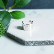 Load image into Gallery viewer, Stardust Textured 6mm Wide Sterling Silver Ear Cuff