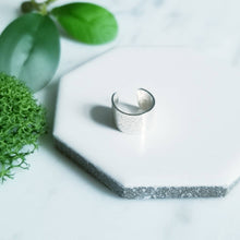 Load image into Gallery viewer, Stardust Textured 6mm Wide Sterling Silver Ear Cuff