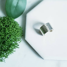 Load image into Gallery viewer, Stardust Textured 6mm Wide Sterling Silver Ear Cuff