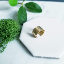 Load image into Gallery viewer, Wide Yellow 14K GF Ear Cuff Silk Texture