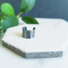 Load image into Gallery viewer, Dragon Scales 6mm Wide Sterling Silver Ear Cuff