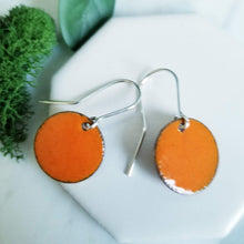 Load image into Gallery viewer, Fused Glass Enamel Disk Earrings
