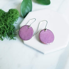 Load image into Gallery viewer, Fused Glass Enamel Disk Earrings
