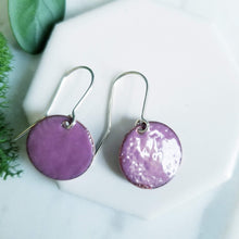 Load image into Gallery viewer, Fused Glass Enamel Disk Earrings
