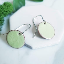 Load image into Gallery viewer, Fused Glass Enamel Disk Earrings
