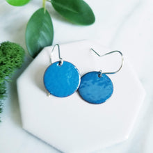 Load image into Gallery viewer, Fused Glass Enamel Disk Earrings
