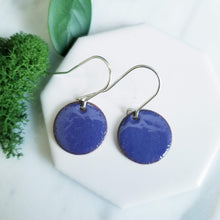 Load image into Gallery viewer, Fused Glass Enamel Disk Earrings
