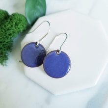 Load image into Gallery viewer, Fused Glass Enamel Disk Earrings
