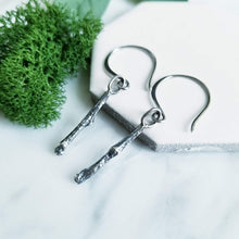 Load image into Gallery viewer, Black Patina Sterling Twig Earrings
