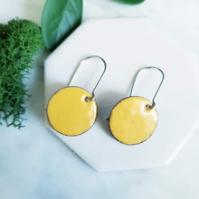 Load image into Gallery viewer, Fused Glass Enamel Disk Earrings
