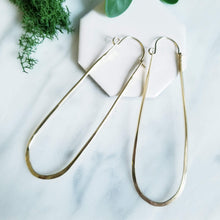 Load image into Gallery viewer, Long Drop Hoop Earrings Gold Filled or Sterling Silver
