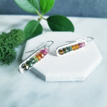 Load image into Gallery viewer, Tourmaline &amp; Sterling Earrings
