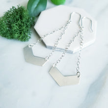 Load image into Gallery viewer, Swingy Chevron Chain Earrings Sterling Silver
