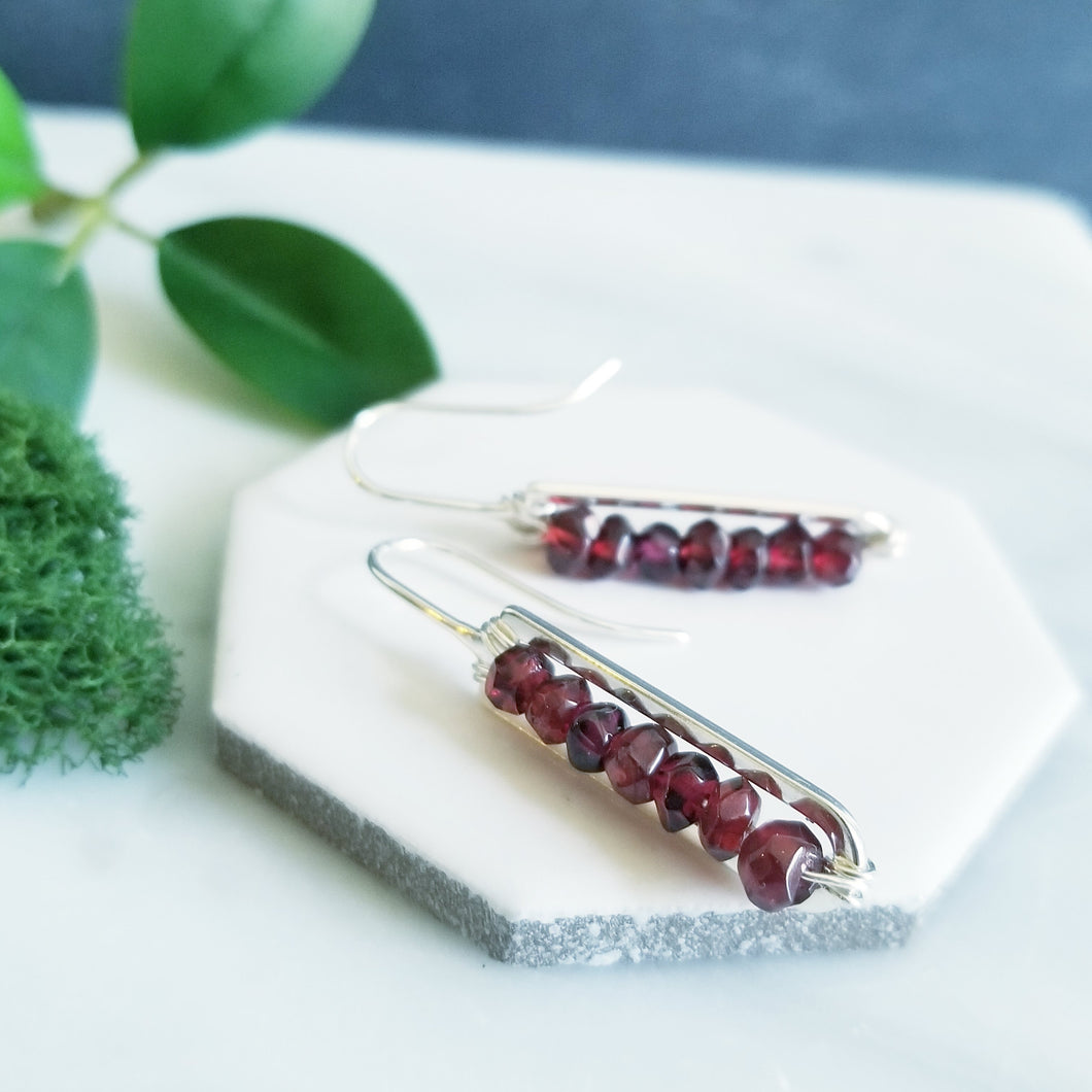 Garnet & Sterling Earrings