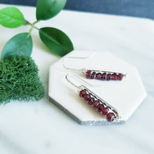 Load image into Gallery viewer, Garnet &amp; Sterling Earrings

