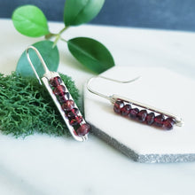Load image into Gallery viewer, Garnet &amp; Sterling Earrings
