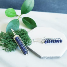 Load image into Gallery viewer, Blue Sapphire &amp; Sterling Earrings
