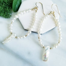 Load image into Gallery viewer, Pearl Loop Earrings
