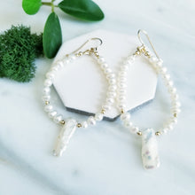 Load image into Gallery viewer, Pearl Loop Earrings
