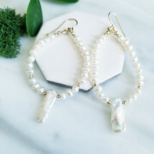 Load image into Gallery viewer, Pearl Loop Earrings
