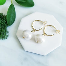 Load image into Gallery viewer, Jumbo Pearl Earrings 14K Gold Fill
