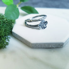 Load image into Gallery viewer, Sterling Silver Flower &amp; Bud Ring Size 7 US
