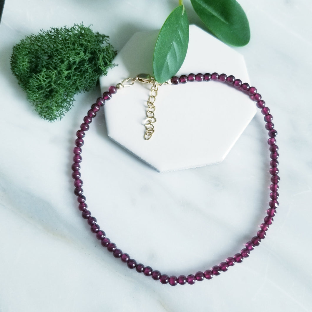 Brooke Garnet & 14K Gold Filled Anklet