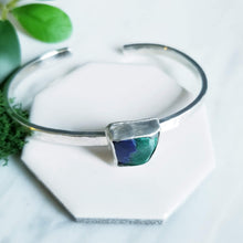 Load image into Gallery viewer, Blue Green Azurite &amp; Chrysocolla Sterling Silver Cuff
