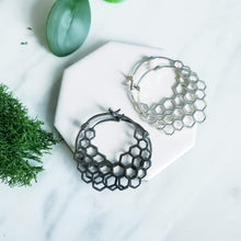 Load image into Gallery viewer, Modern Honeycomb Hoop Earrings
