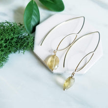 Load image into Gallery viewer, Yellow Gold Marquis Citrine Earrings
