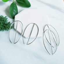 Load image into Gallery viewer, Marquis Hoop Earrings- Sterling Silver
