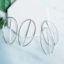 Load image into Gallery viewer, Marquis Hoop Earrings- Sterling Silver
